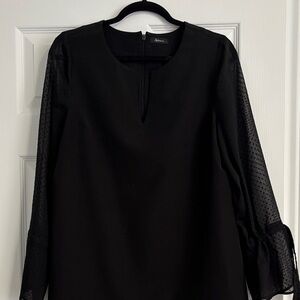 Reitmans Black Elegant Dress with Sheer Sleeves - Size XL - Worn once!